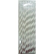 Metallic Silver Stripe Paper Straws Pk 20