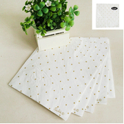 White Lunch Napkins with Metallic Gold Dots 3 Ply Pk 20