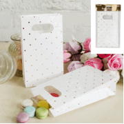White Paper Loot Party Bags with Gold Dots (Pk 6)