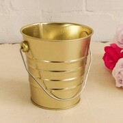 Mini Gold Metal Bucket with Gold Handle (10.5cm) Pk 1