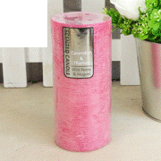 Hot Pink Peony & Muguet Scented Pillar Candle (15cm x 7cm) Pk 1