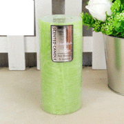 Green Pear Blossom & Jasmine Scented Pillar Candle (15cm x 7cm) Pk 10
