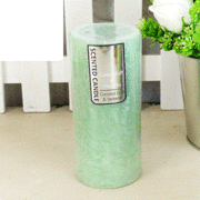 Mint Green Coconut, Lime & Verbena Scented Pillar Candle (15cm x 7cm) Pk 1
