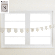 Congratulations White & Gold Mini Flag Bunting Banner Pk 1