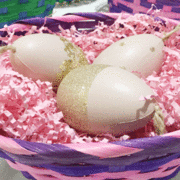 Assorted Pink & Gold Plastic Easter Egg Decoration (7cm) Pk 3