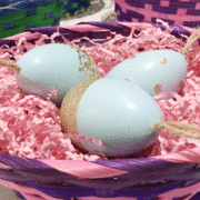 Assorted Blue & Gold Plastic Easter Egg Decoration (7cm) Pk 3