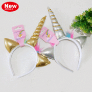 Assorted Gold or Silver Unicorn Headband Pk 2
