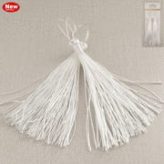 White Tassel Decorations (10cm) Pk 2