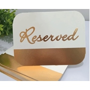 Large White & Gold Reserved Place Cards (Pk 20)
