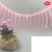 Pale Pink Fringe Trim (3m) Pk 1
