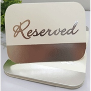 Large White & Silver Reserved Place Cards (Pk 20)