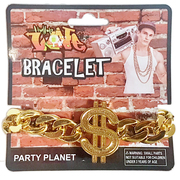 Pimp Dollar Sign Bracelet on Gold Chain Pk 1