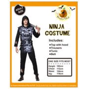 Adult Ninja Halloween Costume (One Size Fits Most) Pk 1