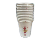 Pink & Gold Ballerina Paper Cups 200ml (Pk 12)