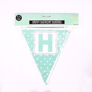 Mint Green & White Happy Birthday Bunting Banner (3.5m) Pk 1
