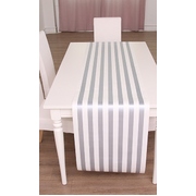 Silver & White Stripe Paper Table Runner Roll (8m x 50cm) Pk 1