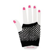 Short Black Fingerless Fishnet Gloves 1 Pair