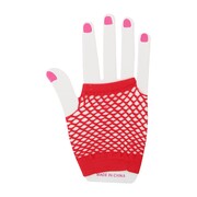 Short Red Fingerless Fishnet Gloves 1 Pair