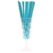 Metallic Blue Foil Paper Straws Pk 20