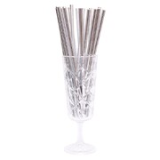 Metallic Silver Foil Paper Straws Pk 20