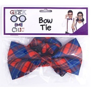 Red & Blue Checkered Nerd Bow Tie Pk 1