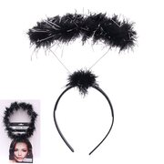 Black Feather Angel Halo on Headband (Pk 1)