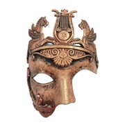 Copper Gold Roman Half Face Masquerade Eye Mask - Greek & Roman Costume Mask