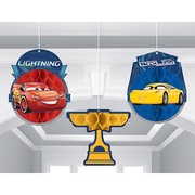 Cars 3 Hanging Honeycomb Decorations Pk 3