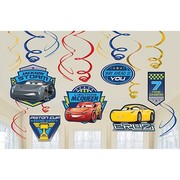 Cars 3 Hanging Swirl Decorations Pk 12