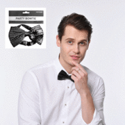 Black Sequin Bow Tie Pk 1