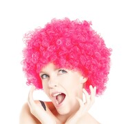 Adult Neon Pink Afro Wig | Hot Pink 80s Party Costume Accessory