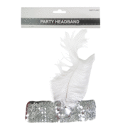 White Flapper Headband Pk 1
