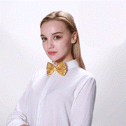 Gold Sequin Bow Tie Pk 1
