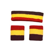 Red Yellow Black Sweatbands Headband Wristbands Set