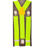Adult Neon Yellow Adjustable Suspenders/Braces