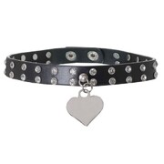 Black Love Cat Choker with Diamantes & Heart