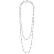 Long White Faux Pearl 1920s Flapper Necklace
