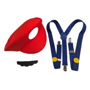 Adult Red Gaming Plumber Costume Accessory Kit