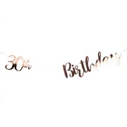 Rose Gold 30th Birthday Script Letter Banner