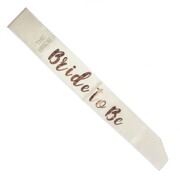 Cream & Rose Gold Diamante Bride To Be Satin Sash