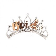 Rose Gold Plastic Bride Tiara with Diamantes Pk 1