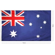 Australian Aussie Flag with Eyelets 90 x 150cm