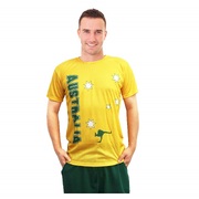 Adult Mens Australia Green & Gold T-Shirt Large