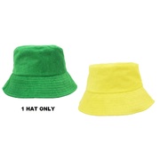Adult Green or Gold Terry Towelling Bucket Hat Pk 1