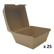 Beta Board Kraft Extra Large Gourmet Burger Box 110x110x110mm (Pk 25)