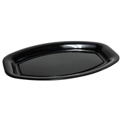 Black Oval Square End Plastic Platter 49 x 32cm (Pk 1)
