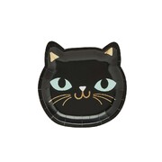 Black Cat Shaped Halloween Paper Plates 8 Pack - Spell Yeah 20cm
