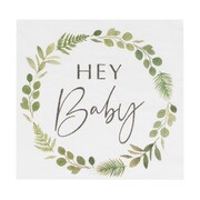 Ginger Ray Botanical Hey Baby Lunch Napkins (Pk 16)