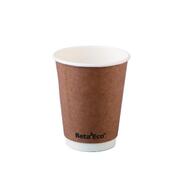Kraft Brown BetaEco Smooth 90mm Double Wall 12oz 360ml Coffee Cup (Pk 25)