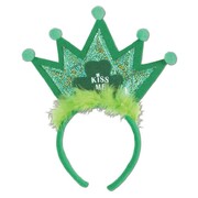 St Patrick's Day Shamrock Kiss Me Tiara Headband